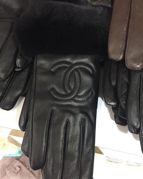 leather Chanel gloves women